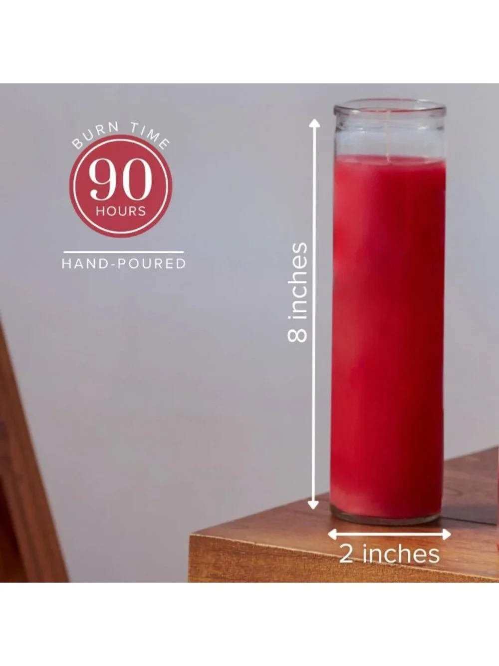 Set of 6 Red Prayer Candles in Glass Jars - Devotional Home Decor, Spiritual